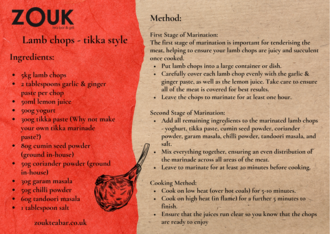 Lamb Chops Tikka Style Recipe Card