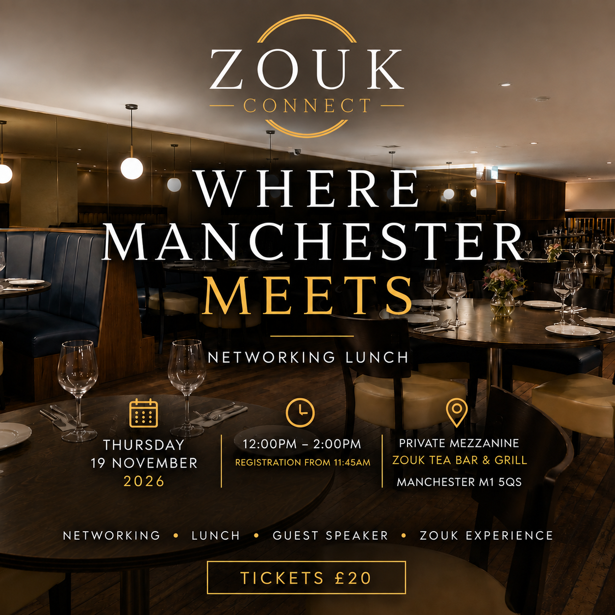 Zouk Connect: November Manchester Business Networking Lunch